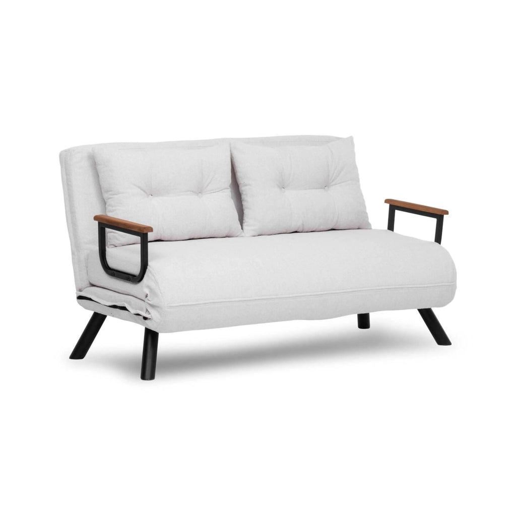 Calvin, Divano Letto 2 Posti Contenitore, 133x78 cm Bianco