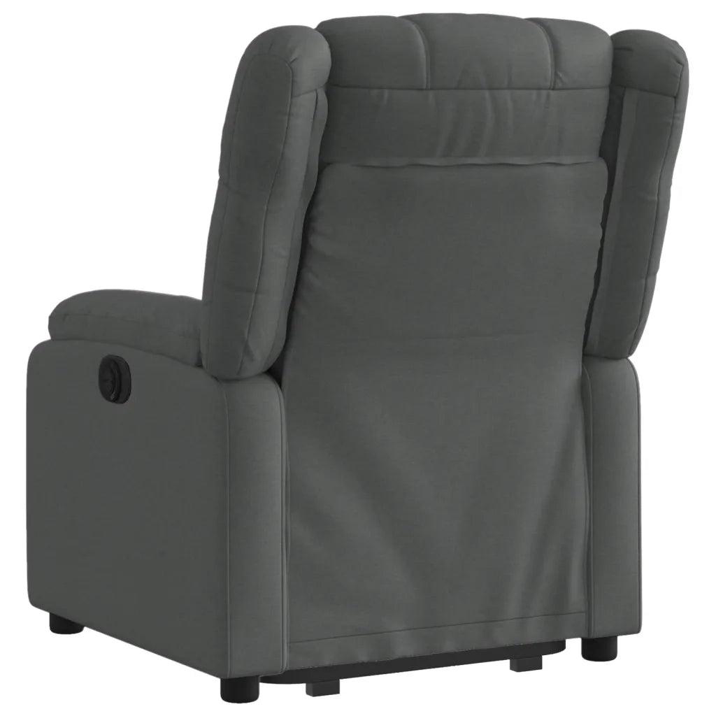 Poltrona Alzapersona Reclinabile Elettrica Grigio Scuro Tessuto 3205227