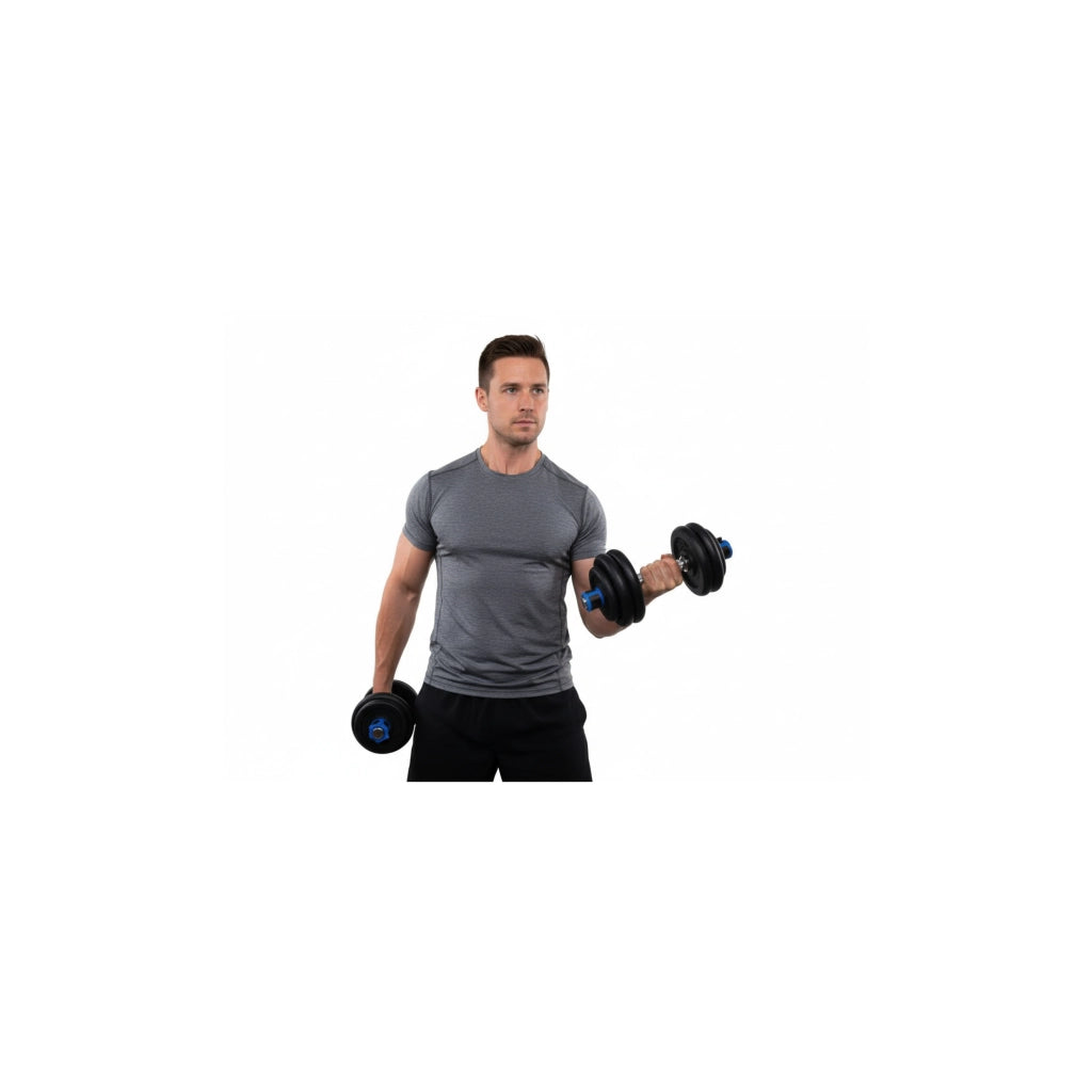 Set barre + manubri 50 KG - FITLIFE - Acciaio - Tutto incluso ( barre, dischi, tappi )