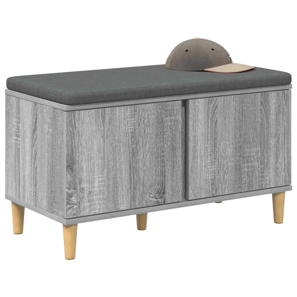 Panca per ingresso con cuscino Sonoma grigia 80 x 38 x 46 cm 891533