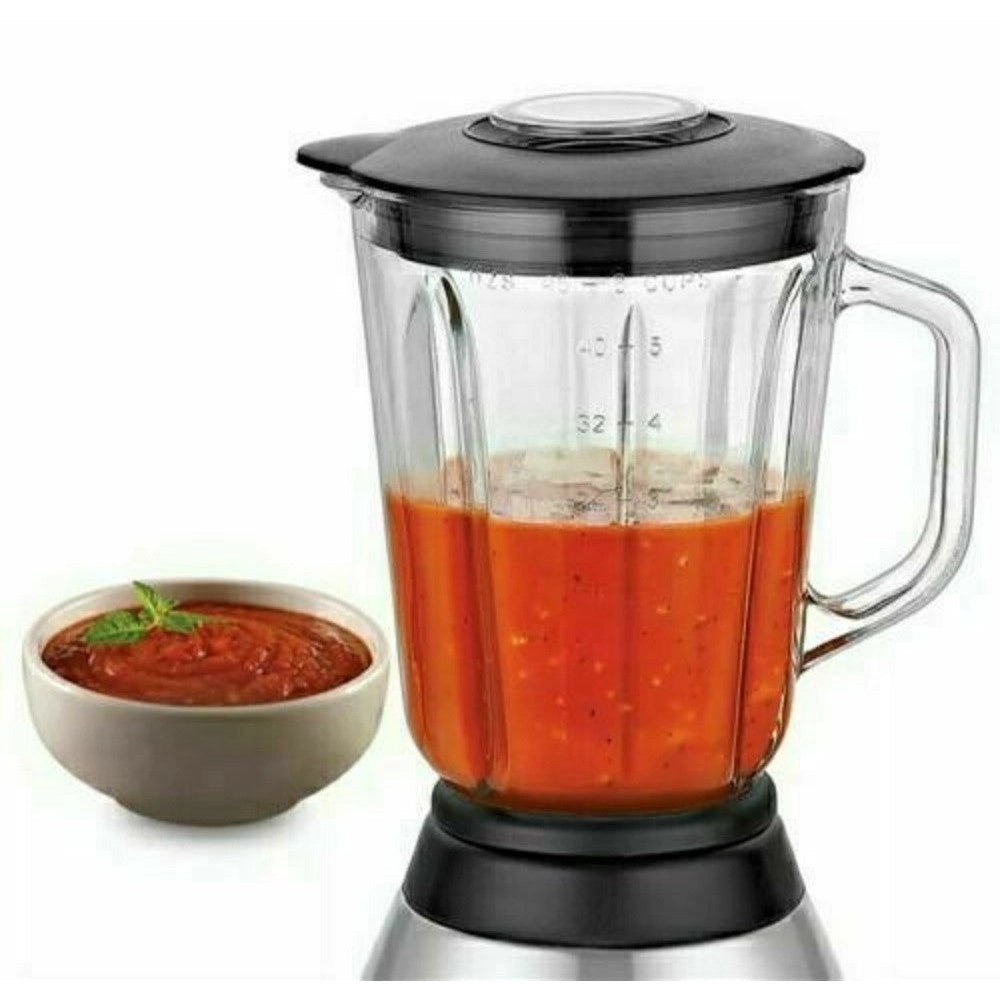 Trade Shop - Frullatore 2 In 1 Pulse Lama Acciaio 1000w Brocca Vetro 1,5lt + 1 Piccola Q-fr60 -