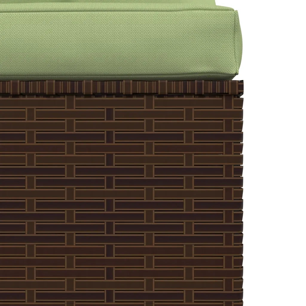 Divano a 4 Posti con Cuscini in Polyrattan Marrone 317563