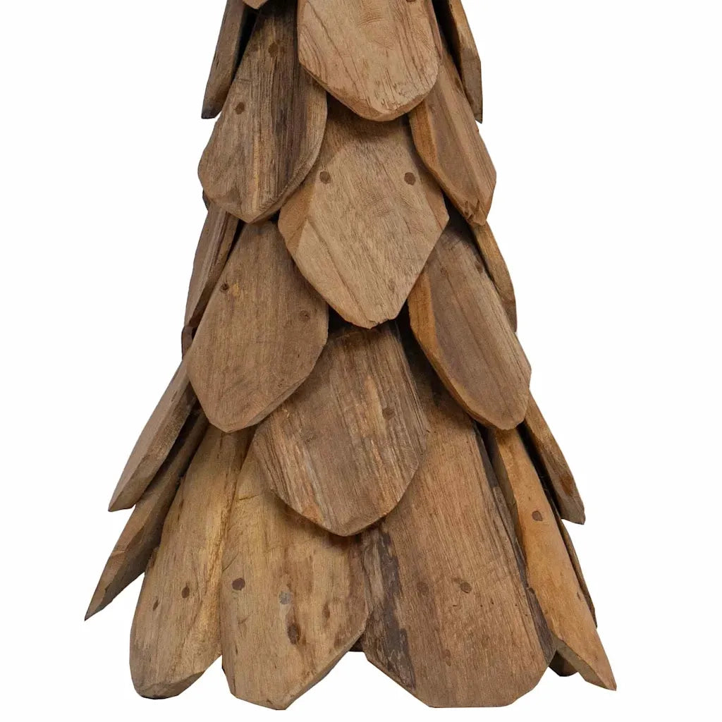 Albero di Natale | Decorazioni natalizie Marrone 111 cm Legno massello di teak