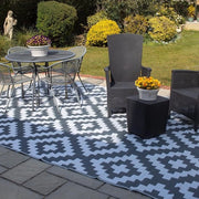 Tappeto Terrastico Geometrico Grigio Esterno - Resistente al Tempo e Portatile
