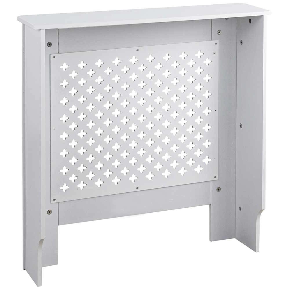 Copritermosifone in Legno MDF 78x19x82cm Copertura Radiatore Calorifero Bianco