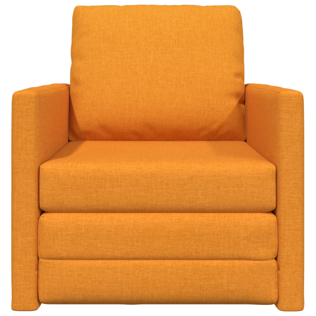 Divano Letto 2-in-1 Giallo Scuro 74x77x81 cm Tessuto