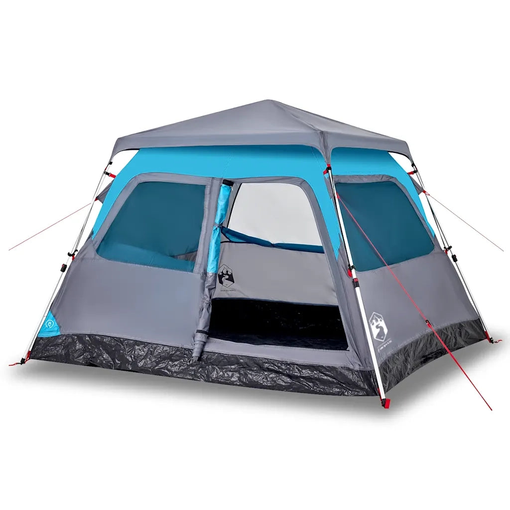 Tenda a Cupola da Campeggio 4 Persone-Tenda per Escursionismo Blu a Rilascio Rapido 918922