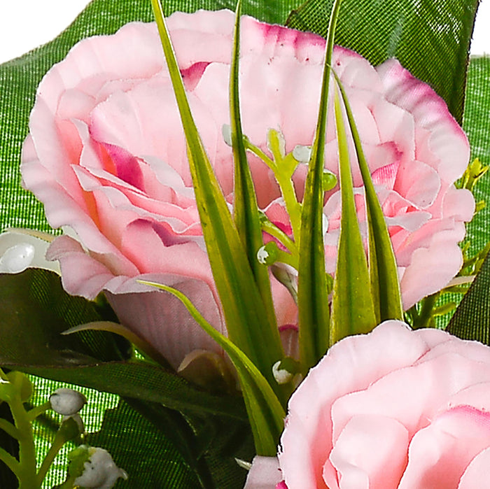 Set 3 Bouquet Artificiali di Lisiantus Altezza 32 cm Rosa