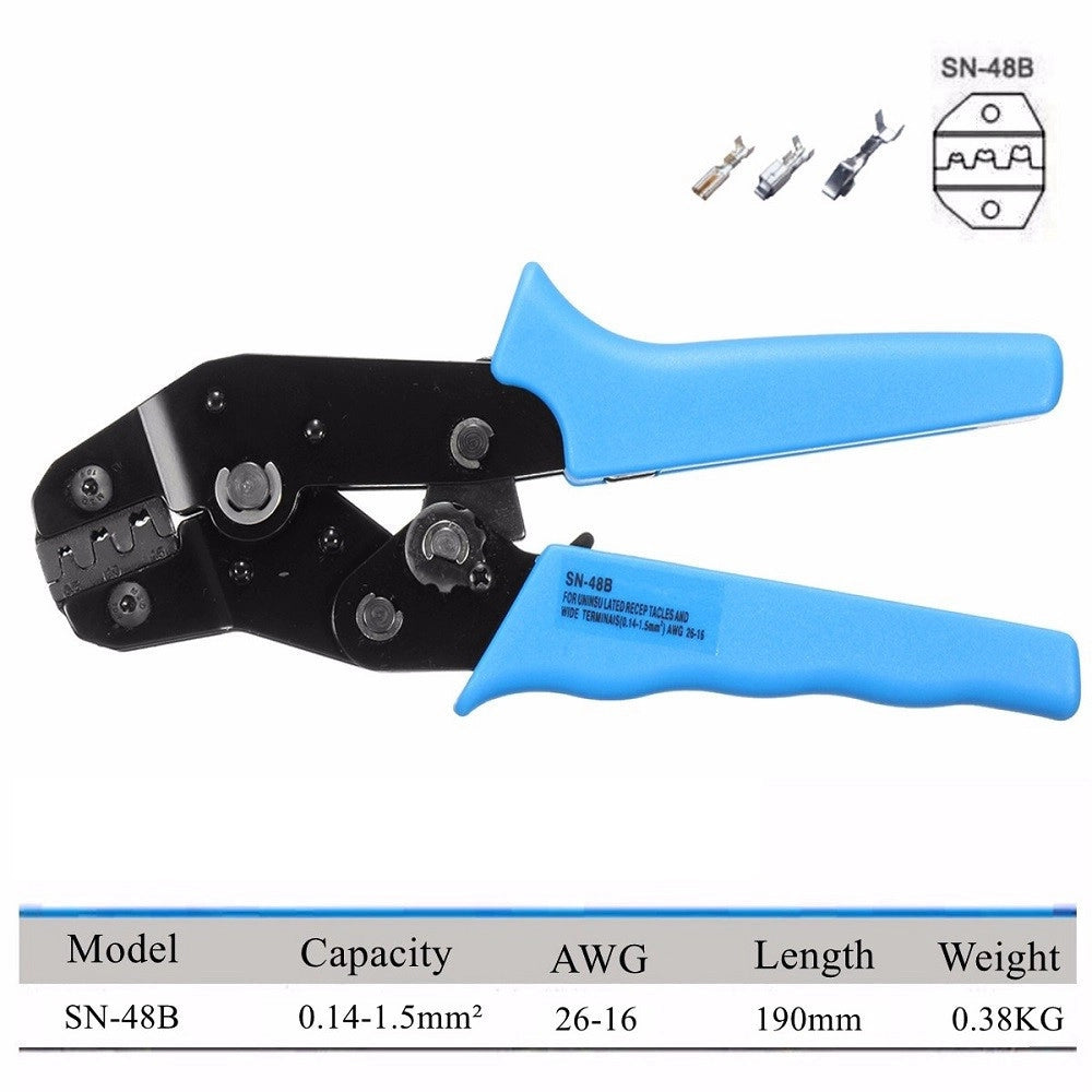 Trade Shop - Pinza Crimpatrice Per Terminali Awg26-16 0.14-1.5 Mm² Crimpatura Sn-48b -