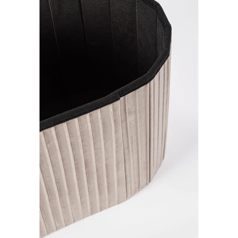 Set di 2 Pouf Contenitore Ovale in Velluto Plissettato - HARRIS