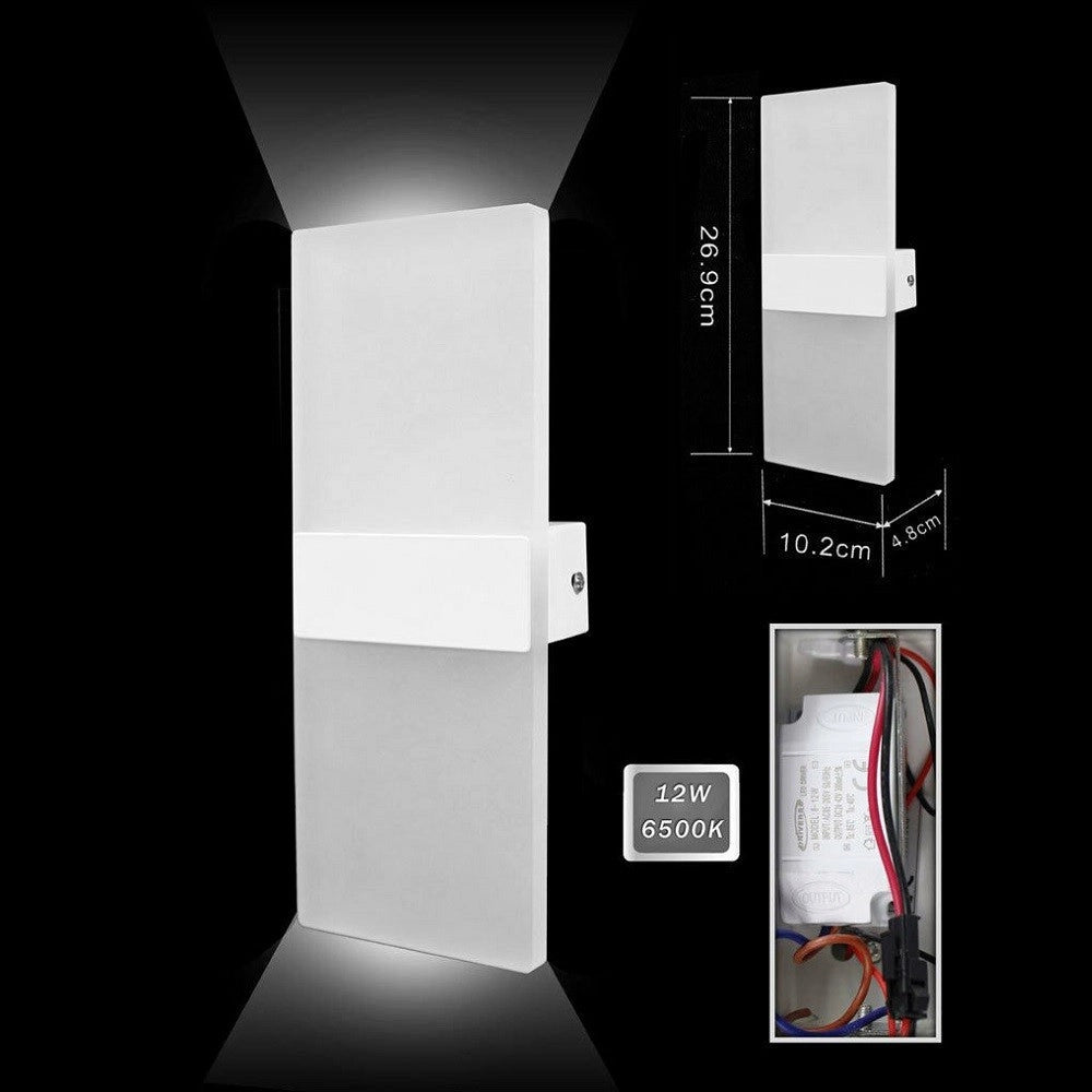 Trade Shop - Applique Lampada Parete Led 8watt Doppia Emissione Luce 3000k 4000k 6500k E37 -