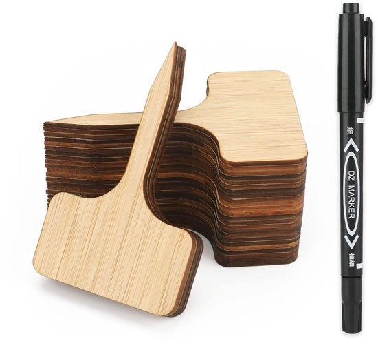 Etichette per piante in bamboo - 24 pezzi - 10 x 6 cm