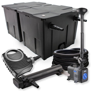 Set laghetti filtro a 2 camere 60000l chiarificatore 24W pompa 70W tubo pompa fontana