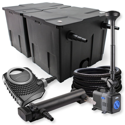 Set laghetti filtro a 2 camere 60000l chiarificatore 24W pompa 70W tubo pompa fontana