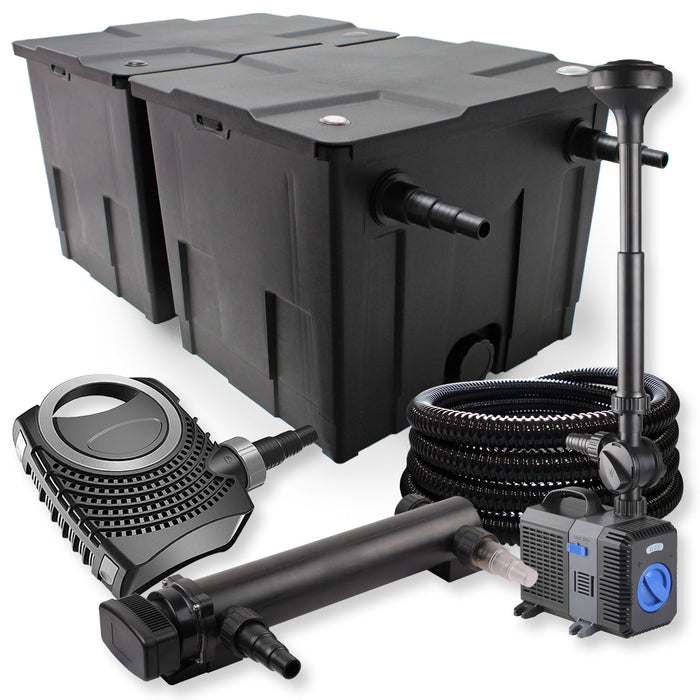 Set laghetti filtro a 2 camere 60000l chiarificatore 24W pompa 70W tubo pompa fontana