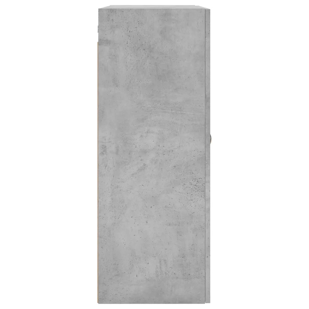 Mobiletto a muro dal design moderno con pratico spazio contenitivo 69,5 x 34 x 90 cm legno composito grigio cemento 02_0048568