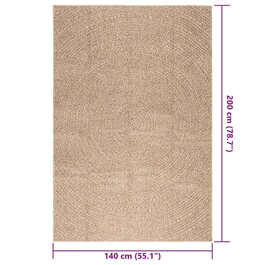 Tappeto ZIZUR 140x200 cm Aspetto Iuta per Interni ed Esterni