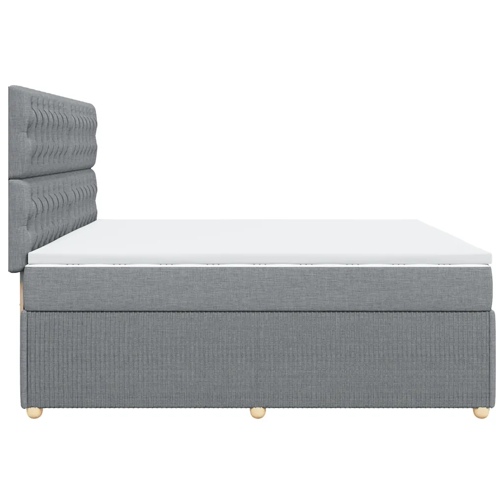 vidaXL Giroletto a Molle con Materasso Grigio Chiaro 200x200cm Tessuto