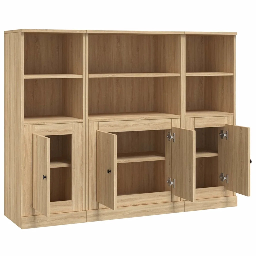 Credenze 3 pz Rovere Sonoma in Legno Multistrato
