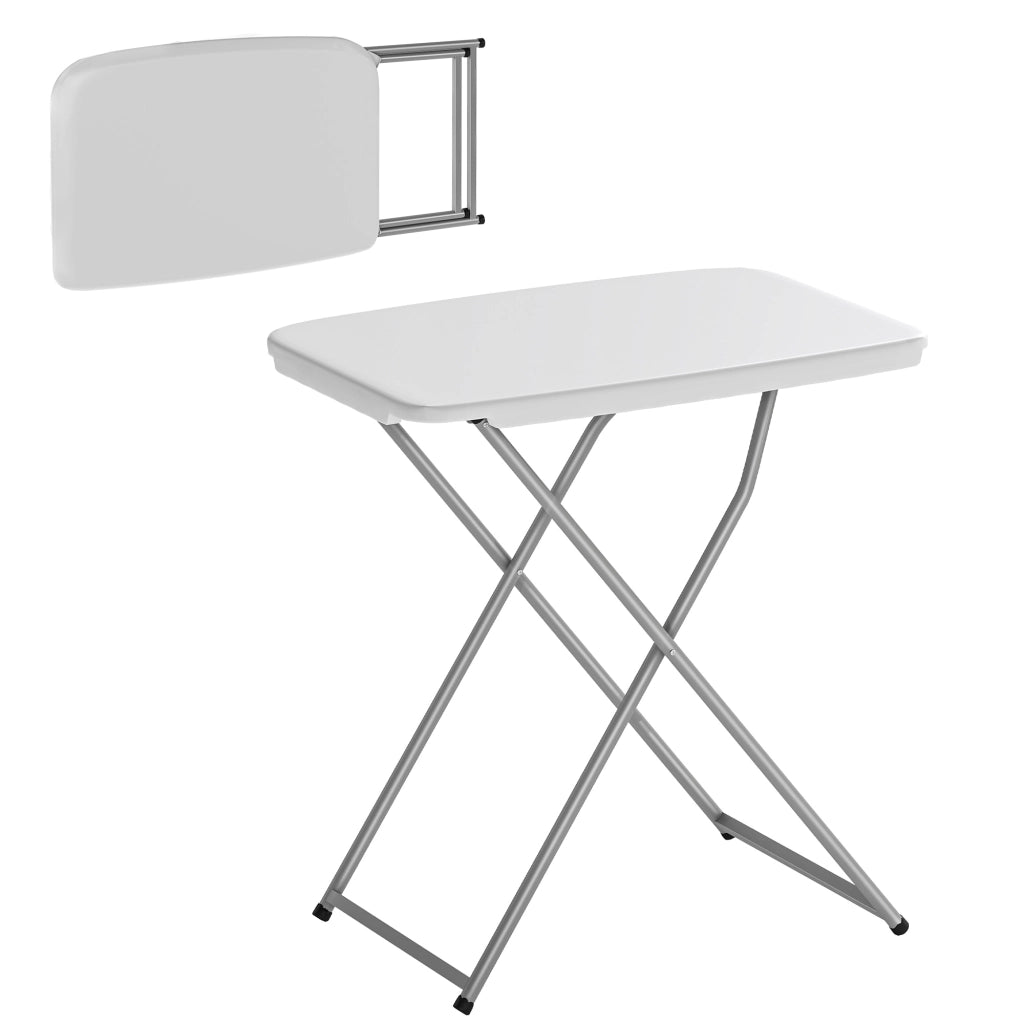 Tavolo pieghevole da pranzo ¨C zephmum ¨C bianco metallo HDPE 75x50x73,5 cm
