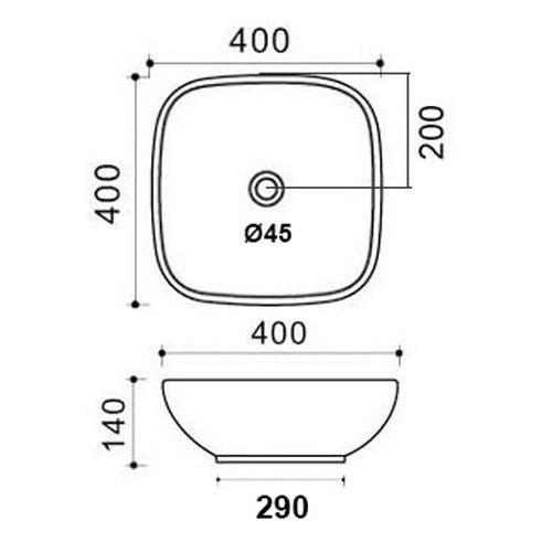 Lavabo appoggio 40x40 cm LA27 bianco