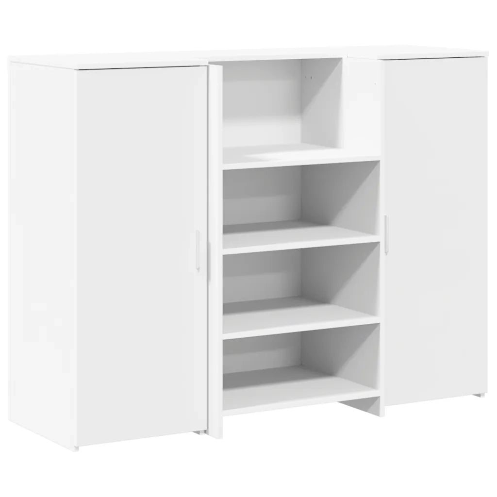 Banco Reception | Scrivania | Tavolo da Ufficio Bianco 135x50x103,5 cm in Legno Multistrato