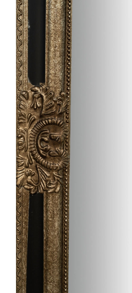 Biscottini Specchio Specchiera Impero da parete e appendere verticale/orizzontale L60xPR4xH90 cm finitura argento e nero anticato