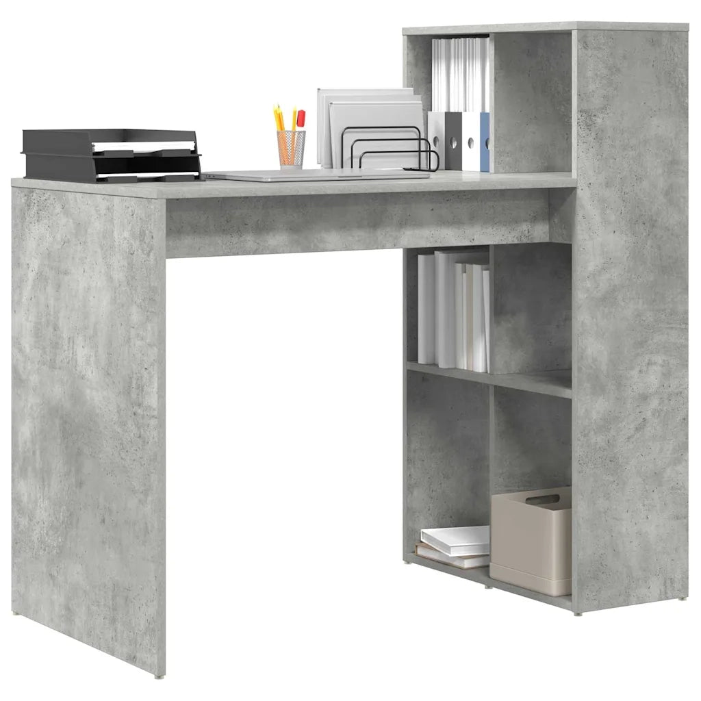 Scrivania | Tavolo da Ufficio Grigio cemento 108 x 55 x 103.5 cm Legno multistrato
