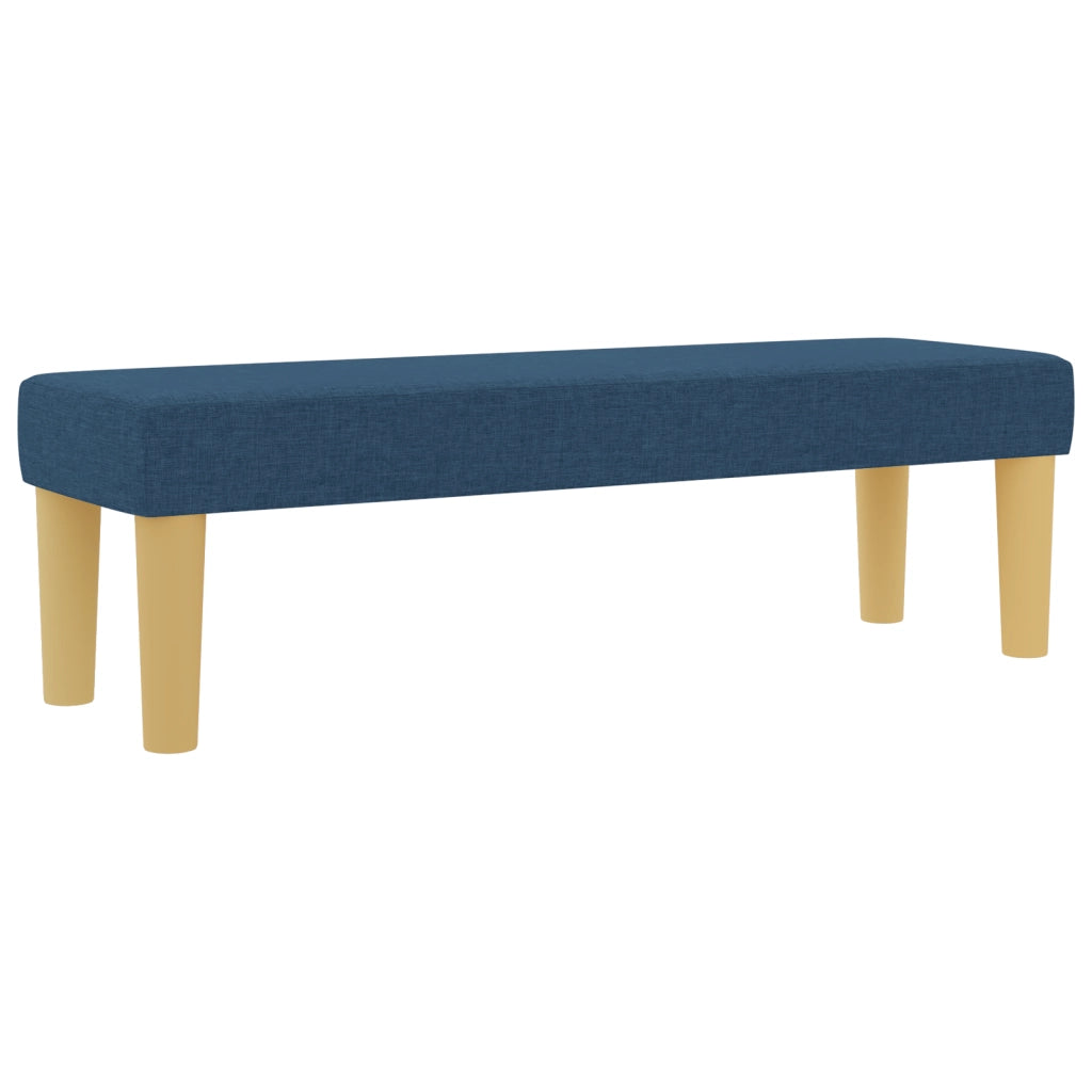 Letto a Box Spring con Materasso & Panchina Blu 120x190 cm Tessuto