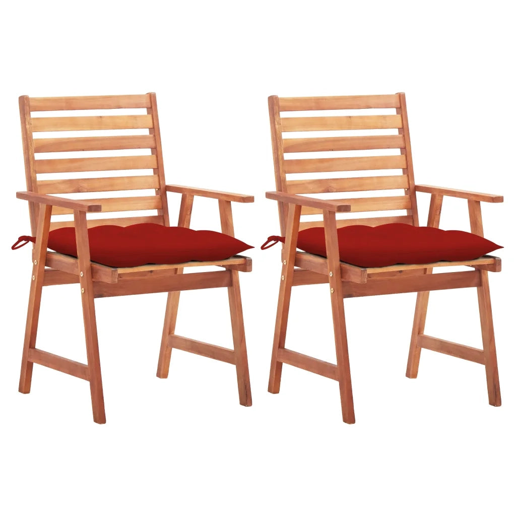 Sedie da Pranzo da Esterni con Cuscini 2 pz Massello di Acacia cod mxl 44074