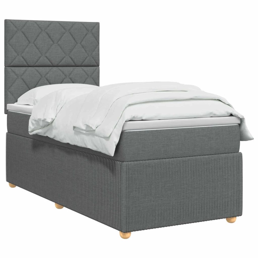 Letto box spring con materasso Grigio Scuro 90 x 200 cm Tessuto 3454313