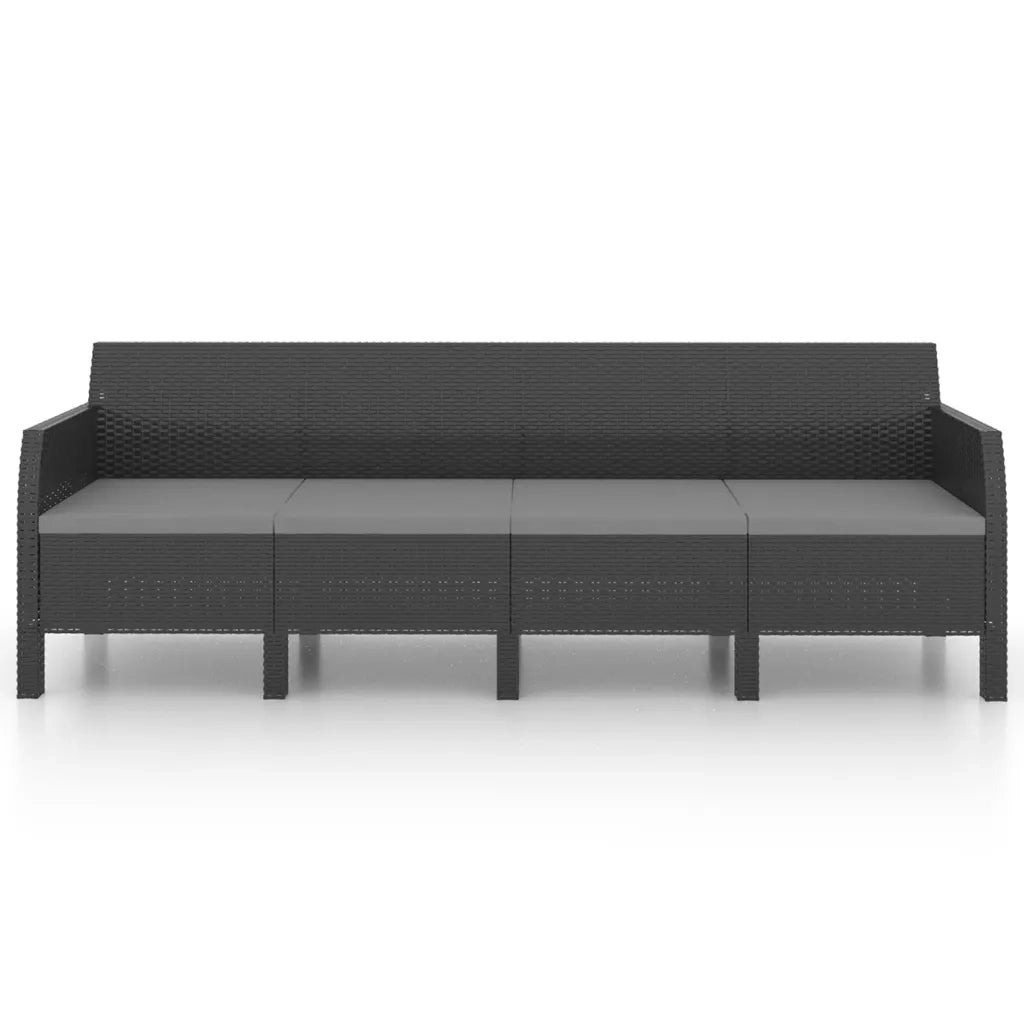 Set Divani da Giardino 2 pz con Cuscini in Rattan PP Antracite 3079670