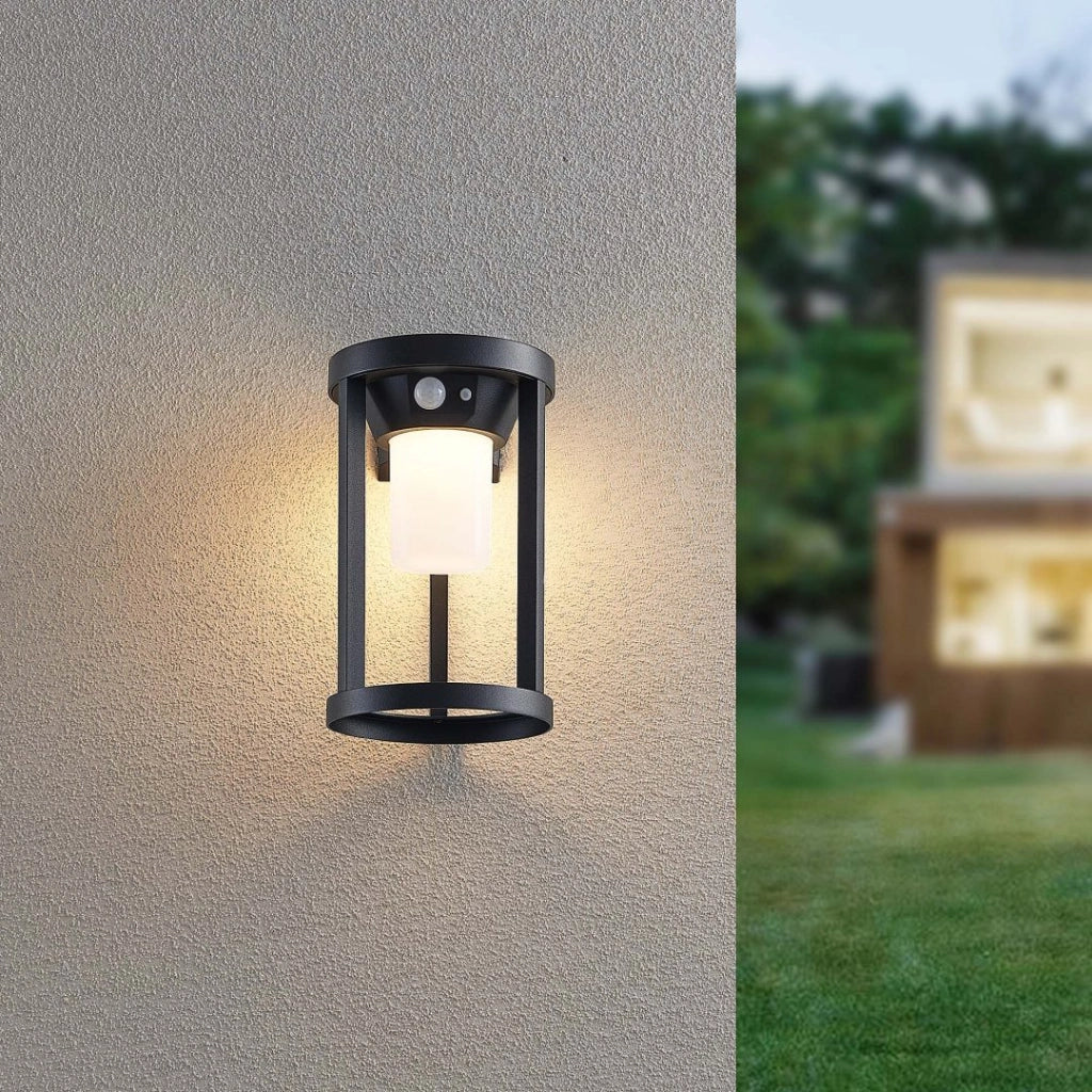 Applique LED, alluminio, nero opaco, 12,5x20,5x12,5 cm, Carmo