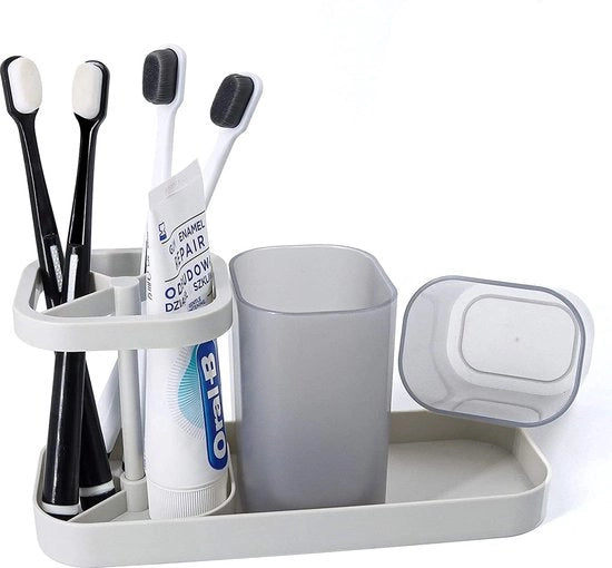 Organizzatore multifunzionale per la doccia o la cabina armadio in plastica di alta qualità con contenitori (grigio)