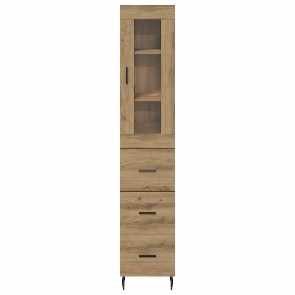 Credenza con cassetto Rovere artigianale 34,5 x 34 x 180 cm
