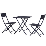 SET CON TAVOLINO E 2 SEDIE DA GIARDINO PIEGHEVOLI IN RATTAN COLORE NERO