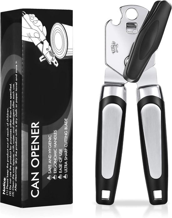 Apri-bottiglie 3 in 1 - Manuale - Multifunzionale - Nero - Acciaio Inossidabile