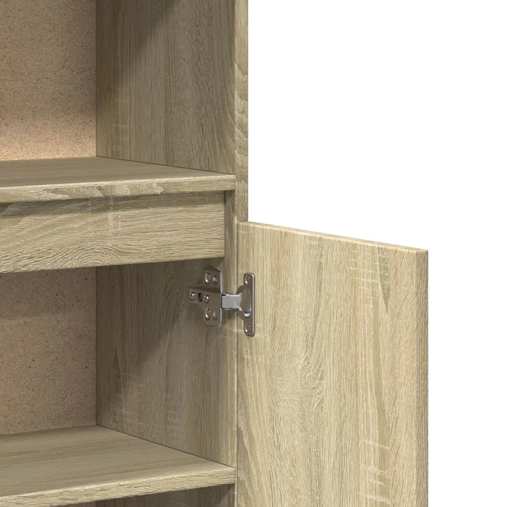 Armadietto da Bagno Rovere Sonoma 30x30x100cm Legno Multistrato 847389