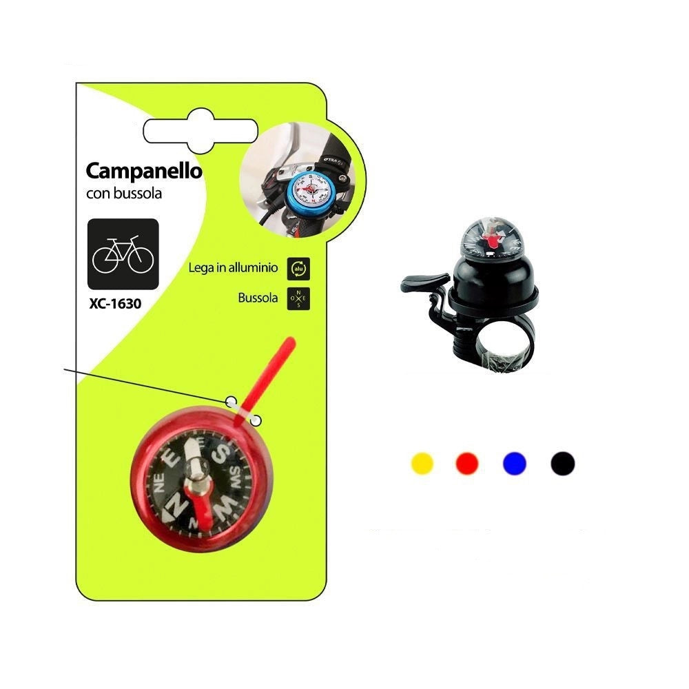 Trade Shop - Campanello Per Bicicletta Bici Con Bussola Per Manubrio Vari Colori Xc-1630 -