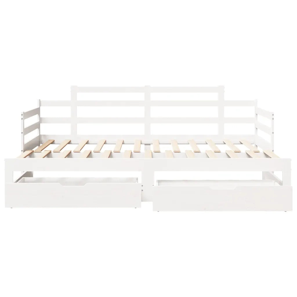 Letto Estraibile con Cassetti senza Materasso Bianco 80x200 cm 3302240