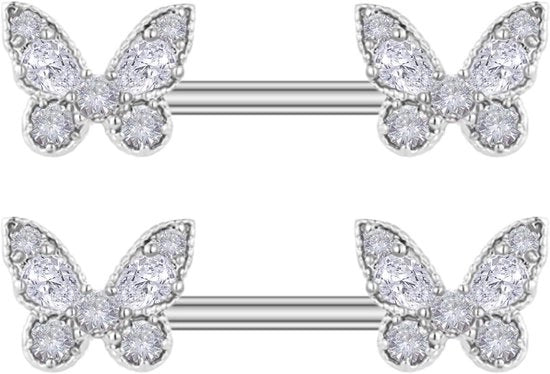 Piercing con set di 2 elementi in acciaio inox 14G