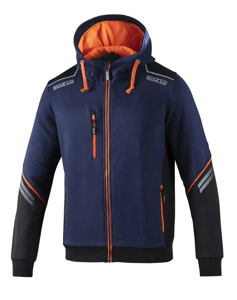 Felpa con cappuccio sparco Tech Hooded  Blu-Arancio Fluo
