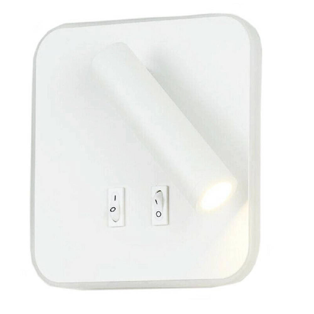Trade Shop - Applique A Muro 6 W Doppia Fonte Luminosa Led Cob Smd Luce 6500k 3000k 4000k E20 -