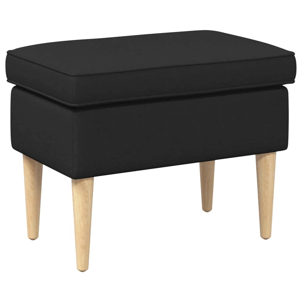 Poltrona con Ottomano 2 pz Nero Tessuto 3418808