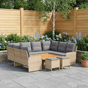 Set di Mobili 8 pcs Beige e Grigio Chiaro Rattan in PE