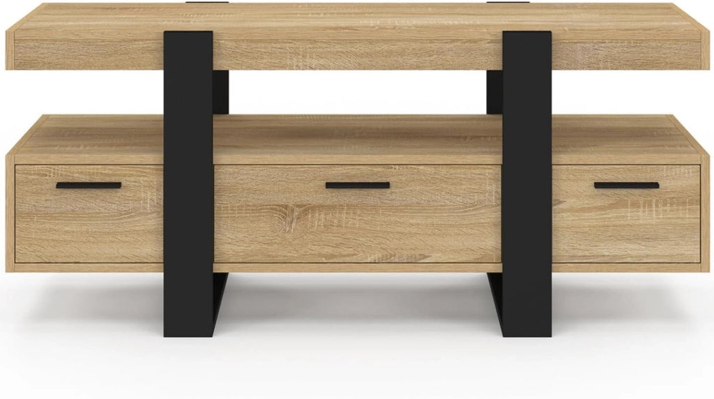Porta TV PHOENIX legno nero con cassetti