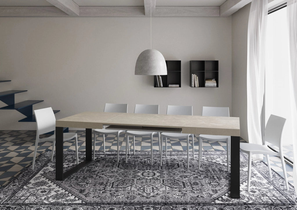 Tavolo Allungabile 120-224x90x77 cm Tecno Cashmere Telaio Antracite