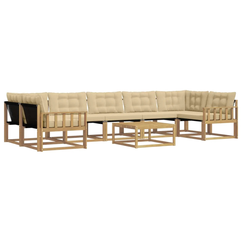 Set di divani da esterno 8 pcs Bianco e Beige 79 x 79 x 37 cm
