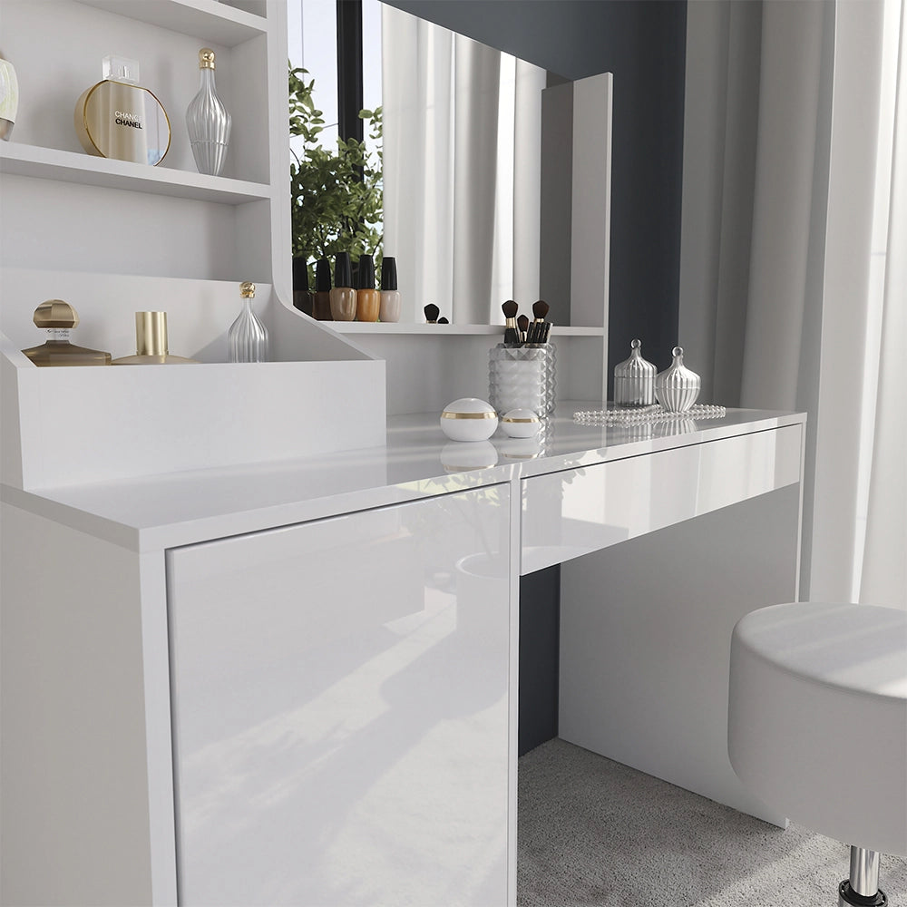 Vicco Tavolo da toeletta Bianco/bianco lucido 119.8 cm 4 parti