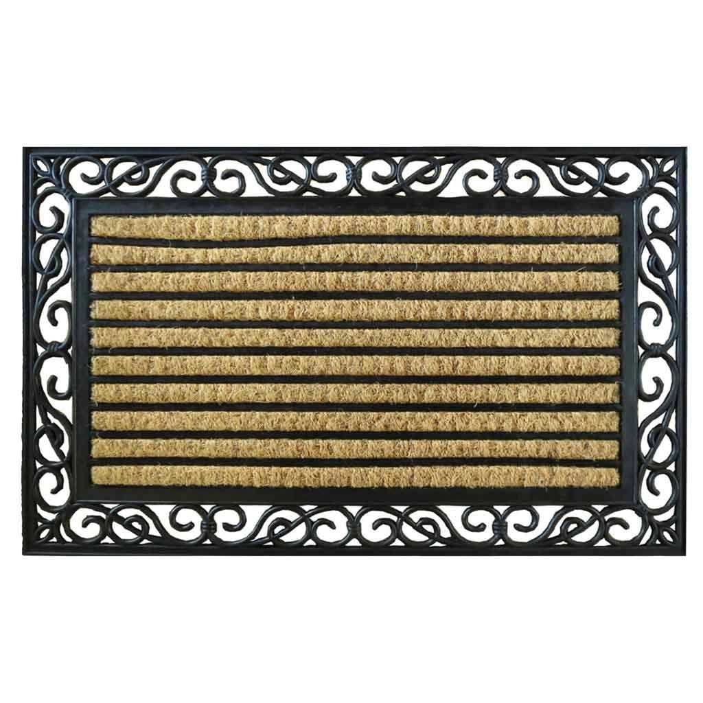 Zerbino in gomma e cocco naturale marrone 75x45x1